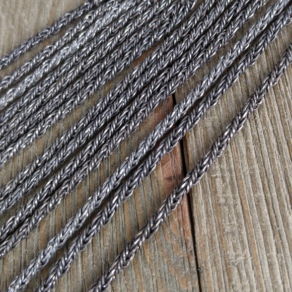 🌟 3/$15 🌟 Antique Silver Tone Multi Strand Greek Key Design Necklace - Picture 6 of 7